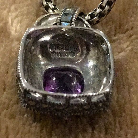JUDITH JACK Amethyst Marcasite Sterling Necklace - Picture 4 of 16
